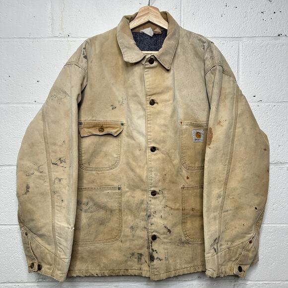 Vintage Carhartt Blanket-Lined Chore Coat “Tan” C01 BRN